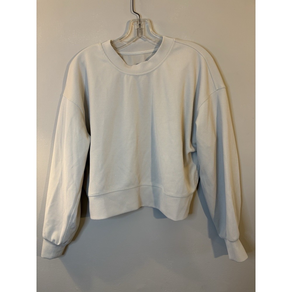 LULULEMON Softstreme Perfectly Oversized Crew Neck Beige 4 Ribbed